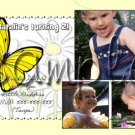 Completely Custom Photo Butterfly Birthday Invitations, I design & You Print unlimited quantity