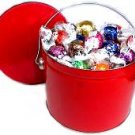 Chocolate Lindor Balls in a Red Gift Pail