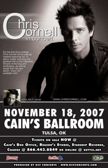 CHRIS CORNELL rare promotional CONCERT poster
