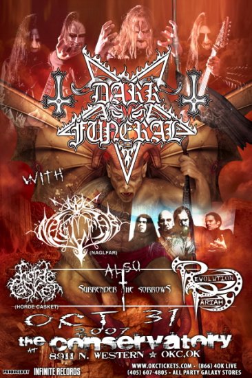 DARK FUNERAL naglfar Promotional CONCERT poster sorrows Collectible
