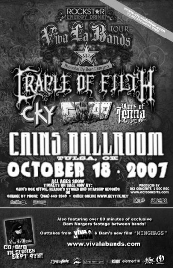 CRADLE OF FILTH rare GWAR CONCERT POSTER promotional collectible