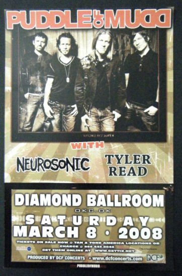PUDDLE OF MUDD rare CONCERT POSTER neurosonic Collectible
