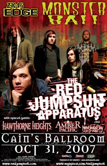 RED JUMPSUIT APPARATUS hawthorne heights CONCERT poster Collectible