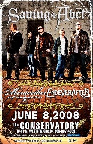 SAVING ABEL meriwether CONCERT POSTER collectible