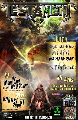 TESTAMENT horse called war Myora CONCERT POSTER collectible
