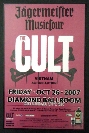 THE CULT rare promotional CONCERT POSTER collectible