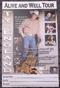 TY ENGLAND rare promotional CONCERT tour poster