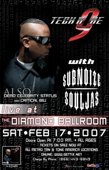 TECH N9NE subnoize Souljas CONCERT POSTER collectible
