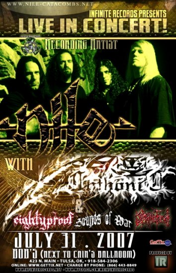 NILE eightyproof promotional concert tour poster collectible