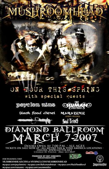 MUSHROOMHEAD psyclon nine Soul Crisis Concert poster collectible