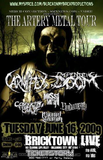 Carnifex with Impending Doom Missi May and Underneath the Gun 11" x 17" Concert Poster