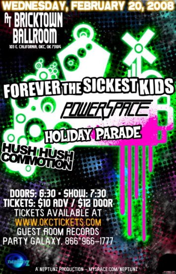 Forever The Sickest Kids with Power Space & Holiday Parade 11" x 17" Concert Poster