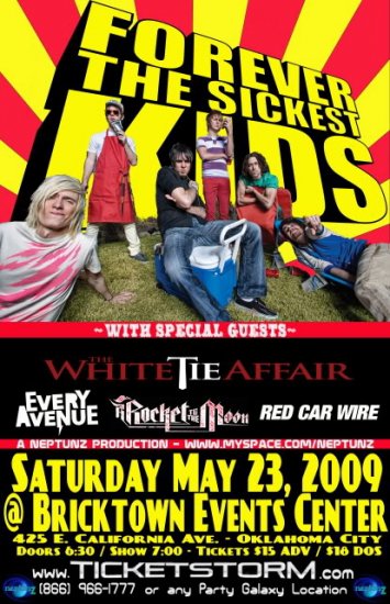 Forever The Sickest Kids with White Tie Affair & Every Avenue 11" x 17" Concert Poster