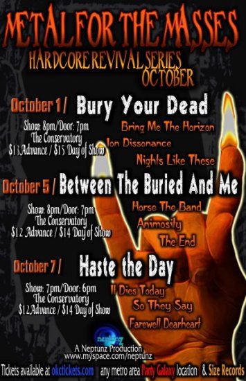 Bury Your Dead with Haste The Day 11" x 17" Concert Poster