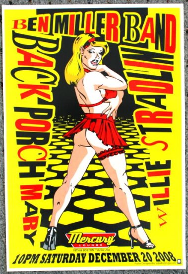 Ben Miller Band with Back Porch Mary & Willie Stradlin promo Thom Self 13" x 19" Concert Poster