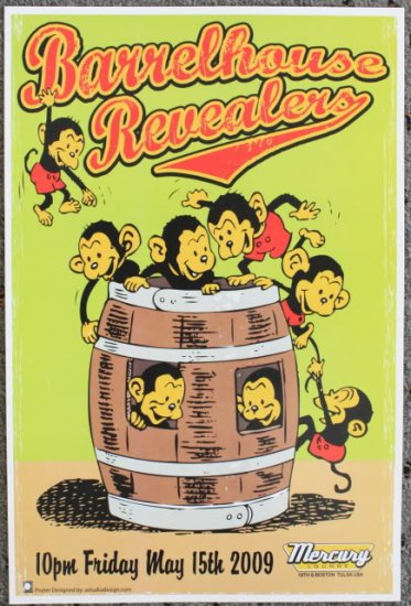 Barrelhouse Revealers promotional Thom Self 13" x 19" Concert Poster