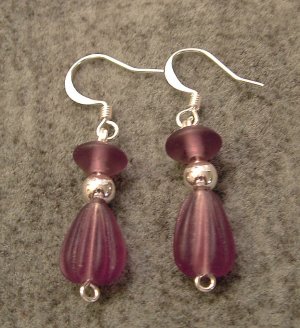 #66 Purple and Silver Earrings