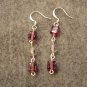 #67  Purple and Crystal Dangle Earrings