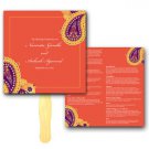 Wedding Ceremony Program Fan Elegant Paisley  - 25 quantity - Custom Printed