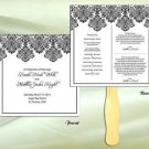 Square Frame Print Wedding Program Hand Fans Outdoors Event Auction Bid Paddles