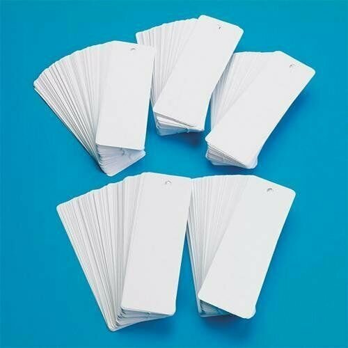 White Bookmarks Rectangle Shape Rounded Corners - Pack of 500 - 100# Card stock