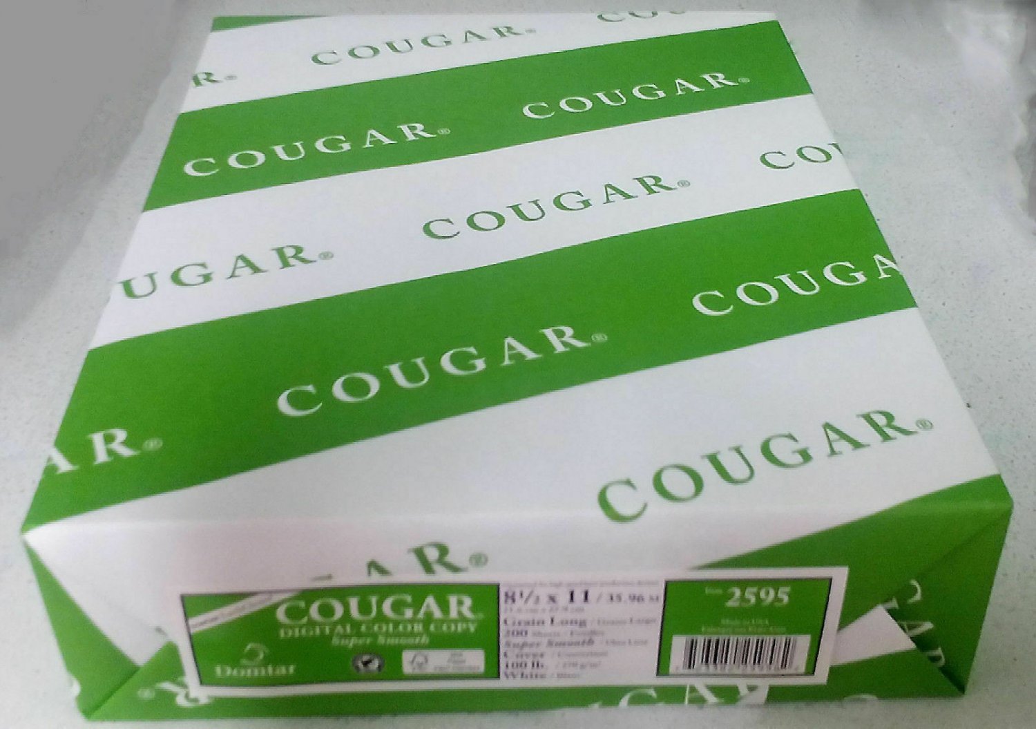 Cougar Digital White Super Smooth 100# Cover Card Stock Open Pack Opt 8.5" x 11"