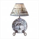 WOLF IN SNOW PLATE/RACK/LAMP