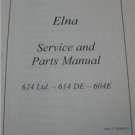 ELNA SERGER 624 / 614DE/ 604E SERVICE AND PARTS MANUALS