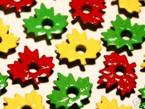 Tall Maple Leaf Eyelets - Embellishments Scrapbook Paper Art Craft Holiday Cards Tags Supplies