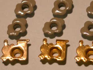 Gold Train with Smoke Eyelets - Embellishments Scrapbook Paper Art Craft Holiday Cards Tags Supplies