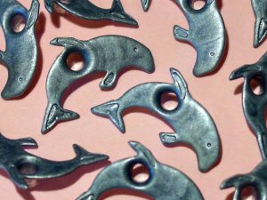 Blue Dolphin Eyelets - Embellishments Scrapbook Paper Art Craft Holiday Cards Tags Piecing Supplies