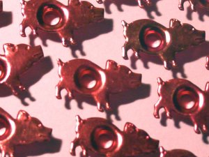 Shiny Pink Pig Eyelets - Embellishments Scrapbook Paper Art Craft Holiday Cards Tags Piecing Supply