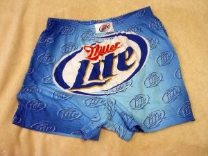 NEW Mens MILLER LITE BEER Boxers MEDIUM Shorts M 32-34