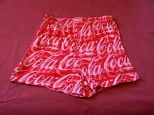 NEW Mens Coca-Cola COKE Boxers LARGE Sleep Shorts L 36-38