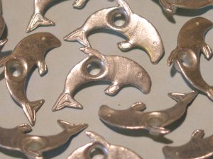 Silver Dolphin Eyelets - Embellishments Scrapbook Paper Art Craft Holiday Cards Tags Piecing Supply