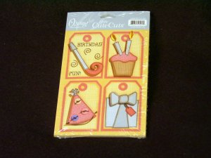 Small "Birthday Fun" Cute Cut Out's - Embellishments Arts Crafts Scrapbooking Paper Tags Card Supply