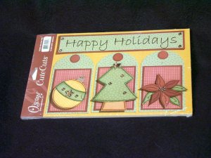 Large "Happy Holidays" Cute Cut Out's - Embellishments Arts Crafts Scrapbook Paper Tags Cards Supply