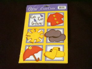 Large "Rainy Days" Cute Cut Out's - Embellishments Arts Crafts Scrapbook Paper Tags Cards Supply