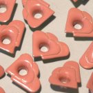 Double Heart Pink Eyelets - Embellishments Scrapbook Paper Art Craft Holiday Card Tag Piecing Supply