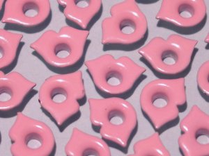 Pink Lips Eyelets - Embellishments Scrapbooking Paper Arts Crafts Holiday Cards Tags Piecing Supply