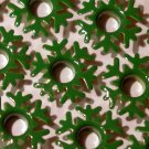 Green SNOWFLAKE Eyelets - Embellishments Scrapbooking Paper Arts Crafts Holiday Cards Tags Supplies