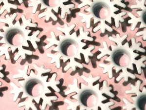 White SNOWFLAKE Eyelets - Embellishments Scrapbooking Paper Arts Crafts Holiday Cards Tags Supplies