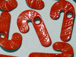Red CANDY CANE Eyelets - Embellishments Scrapbooking Paper Arts Crafts Holiday Cards Tags Supplies