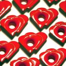 DOUBLE HEART Red Eyelets - Embellishments Scrapbook Paper Arts Craft Holiday Card Tag Piecing Supply