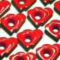 DOUBLE HEART Red Eyelets - Embellishments Scrapbook Paper Arts Craft Holiday Card Tag Piecing Supply