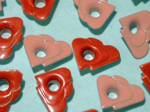 DOUBLE HEART Mix Eyelets - Embellishments Scrapbook Paper Arts Craft Holiday Card Tag Piecing Supply
