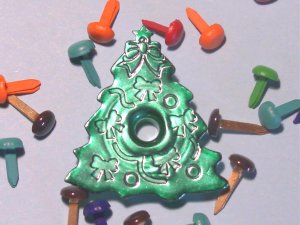 Christmas TREE Eyelets - Embellishments Scrapbook Paper Arts Crafts Holiday Cards Tag Piecing Supply