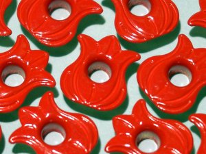 Red TULIP Eyelets - Embellishments Scrapbooking Paper Arts Crafts Holiday Cards Tags Supplies