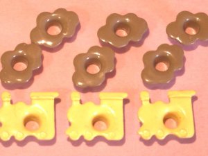Yellow TRAIN With Smoke Eyelets - Embellishments Scrapbook Paper Arts Craft Holiday Cards Tag Supply