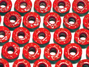 ROUND XO Red Eyelets - Embellishments Scrapbooking Paper Arts Crafts Holiday Cards Tags Supplies